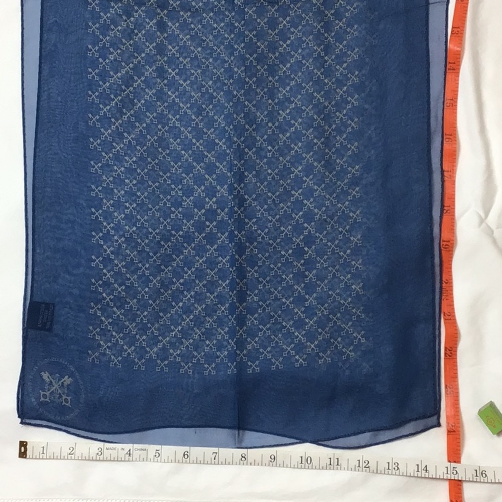 🇸🇪 Rica Sweden Blue Silk Chiffon Oblong Scarf - Picture 7 of 9